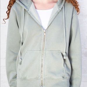 Green brandy Melville christy hoodie zip up